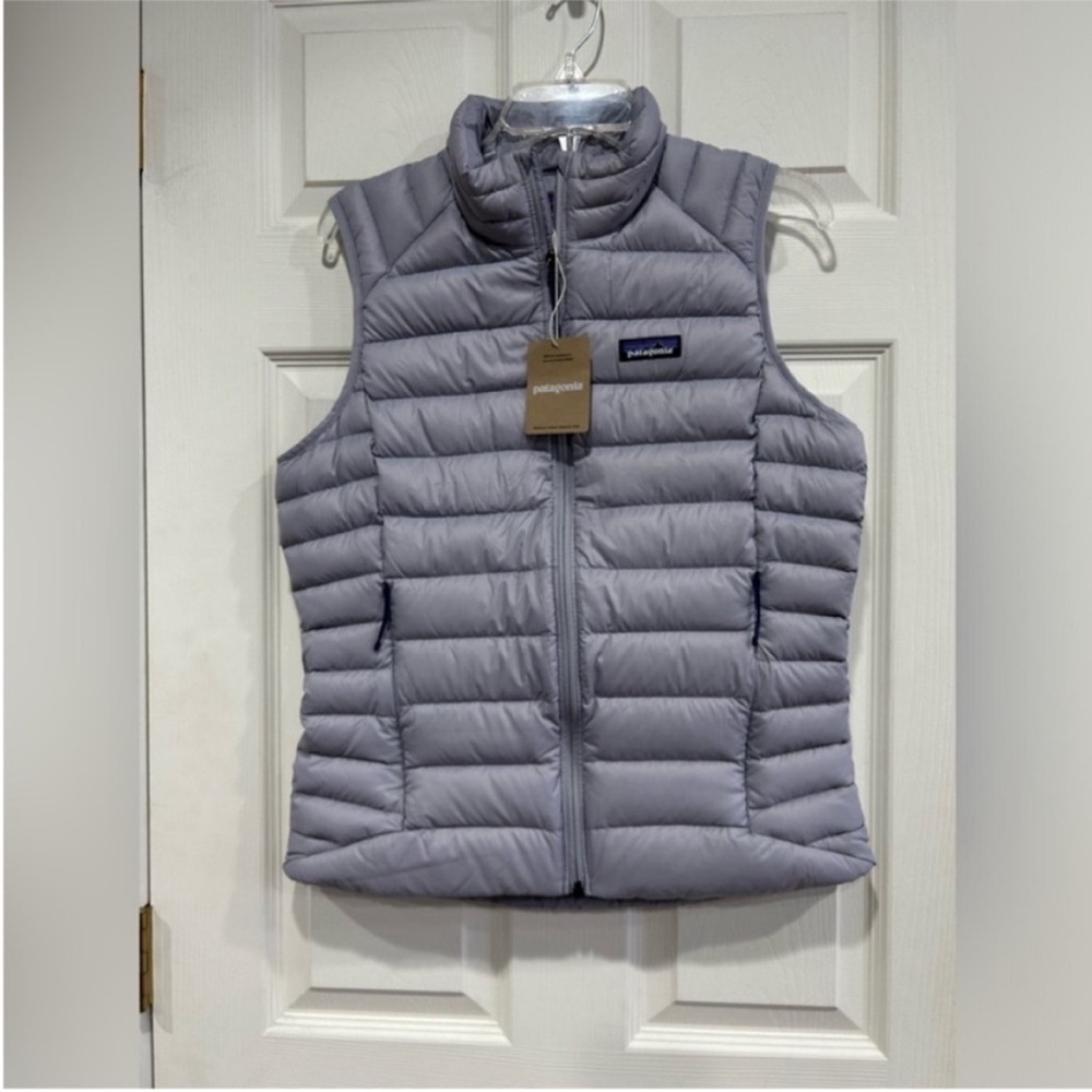 Patagonia Women's XL Down Sweater Vest Puffer Puff Herring Grey Purple NWT